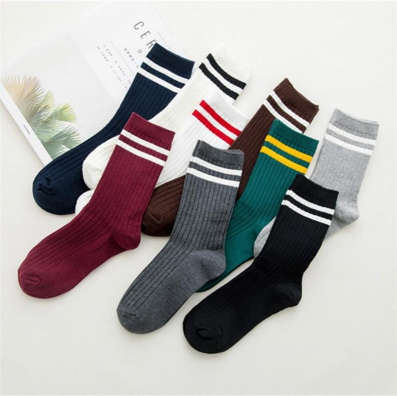 RETRO Striped Crew SockS