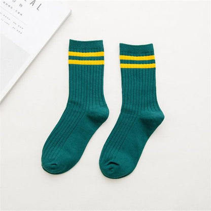 RETRO Striped Crew SockS