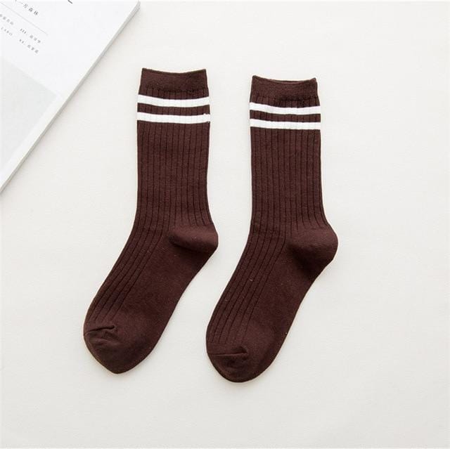 RETRO Striped Crew SockS