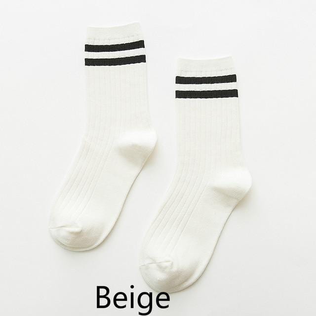 RETRO Striped Crew SockS