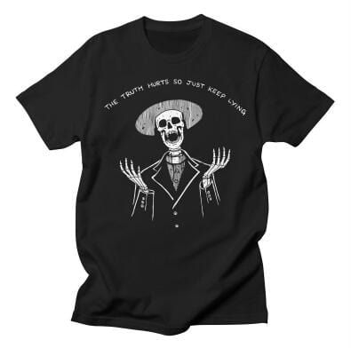 No Flesh No Brain but Still in Pain Skull T Shirt