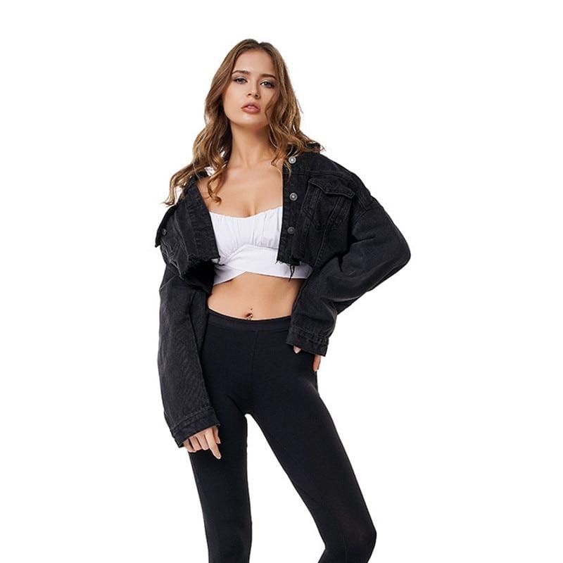 Womens Crop Top Denim Jacket