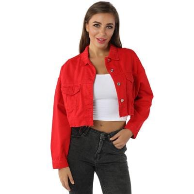 Womens Crop Top Denim Jacket