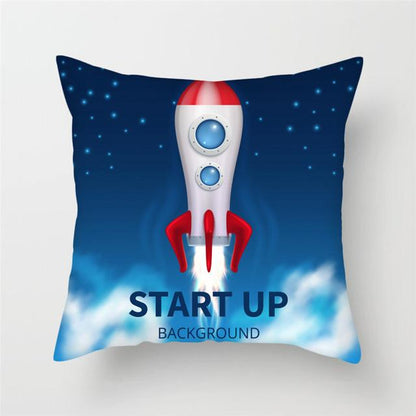 Spacecraft Cushion Cover Astronaut Rocket Pillow Cases