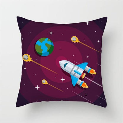 Spacecraft Cushion Cover Astronaut Rocket Pillow Cases