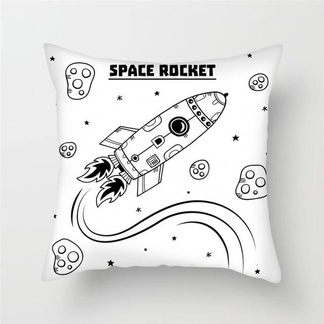 Spacecraft Cushion Cover Astronaut Rocket Pillow Cases