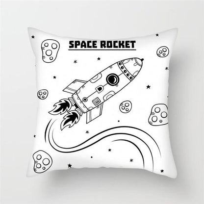 Spacecraft Cushion Cover Astronaut Rocket Pillow Cases