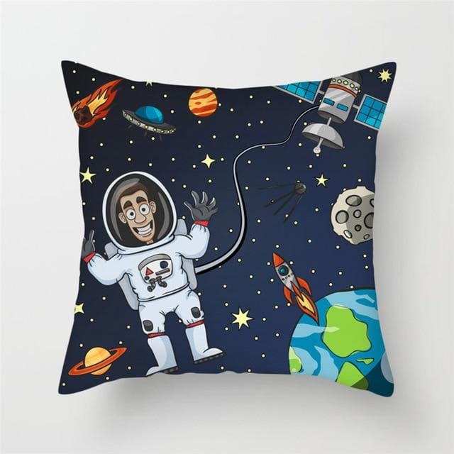 Spacecraft Cushion Cover Astronaut Rocket Pillow Cases