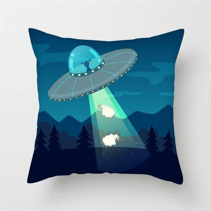 Spacecraft Cushion Cover Astronaut Rocket Pillow Cases