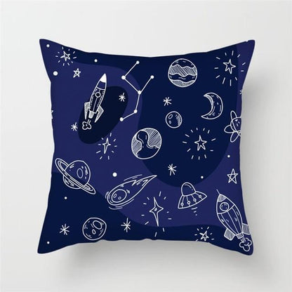 Spacecraft Cushion Cover Astronaut Rocket Pillow Cases