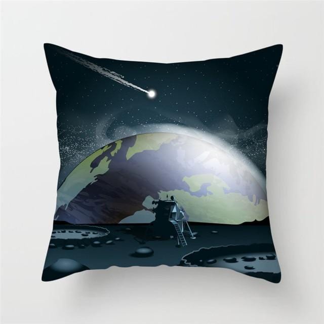 Spacecraft Cushion Cover Astronaut Rocket Pillow Cases