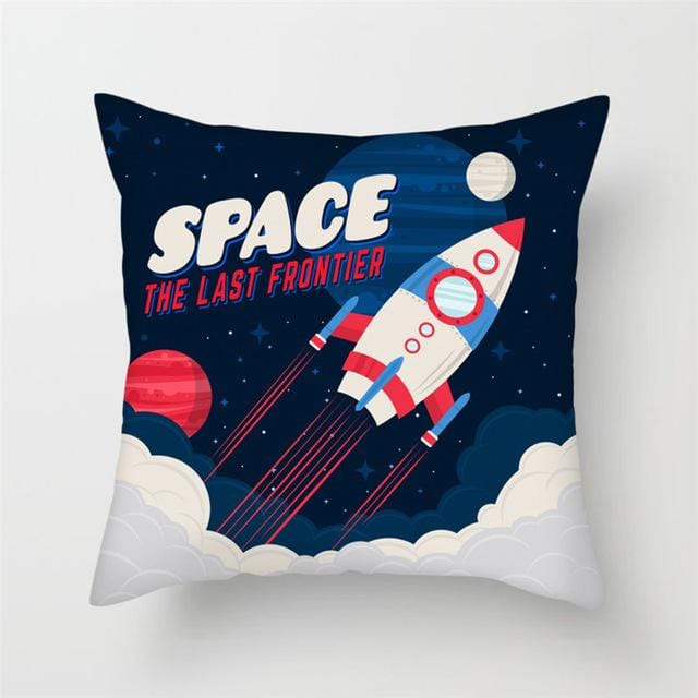 Spacecraft Cushion Cover Astronaut Rocket Pillow Cases