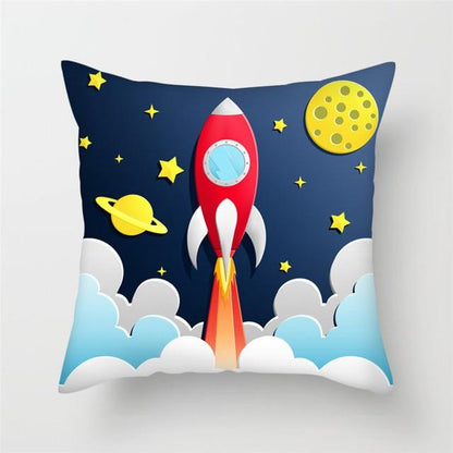 Spacecraft Cushion Cover Astronaut Rocket Pillow Cases