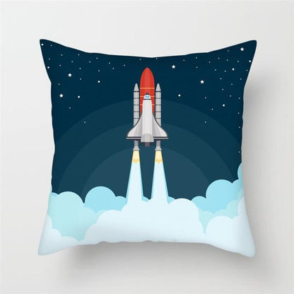 Spacecraft Cushion Cover Astronaut Rocket Pillow Cases