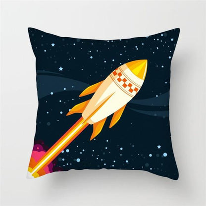 Spacecraft Cushion Cover Astronaut Rocket Pillow Cases