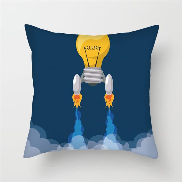 Spacecraft Cushion Cover Astronaut Rocket Pillow Cases