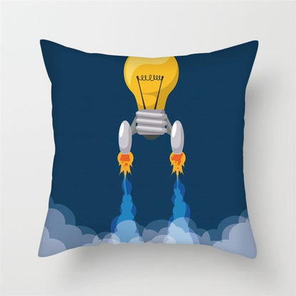 Spacecraft Cushion Cover Astronaut Rocket Pillow Cases