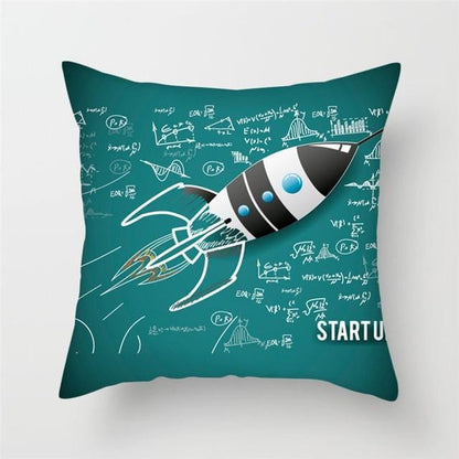 Spacecraft Cushion Cover Astronaut Rocket Pillow Cases