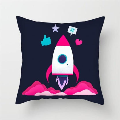 Spacecraft Cushion Cover Astronaut Rocket Pillow Cases