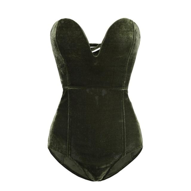 Casual Woman Sleeveless Strapless Bodysuit