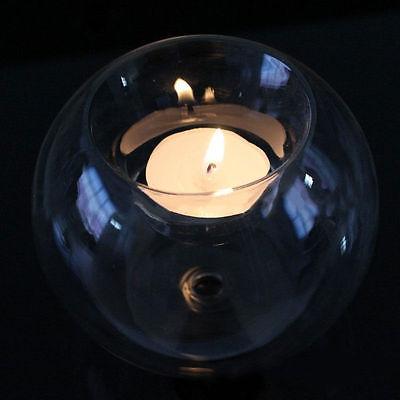 Round hollow glass candle holder