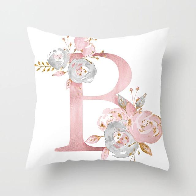 Pink Letter Decorative Pillow Cases