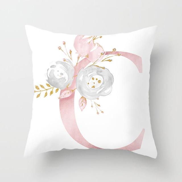 Pink Letter Decorative Pillow Cases