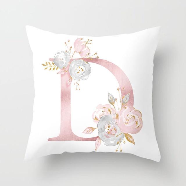 Pink Letter Decorative Pillow Cases