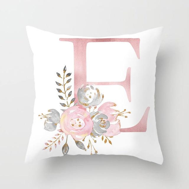 Pink Letter Decorative Pillow Cases