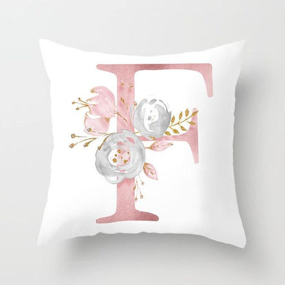 Pink Letter Decorative Pillow Cases