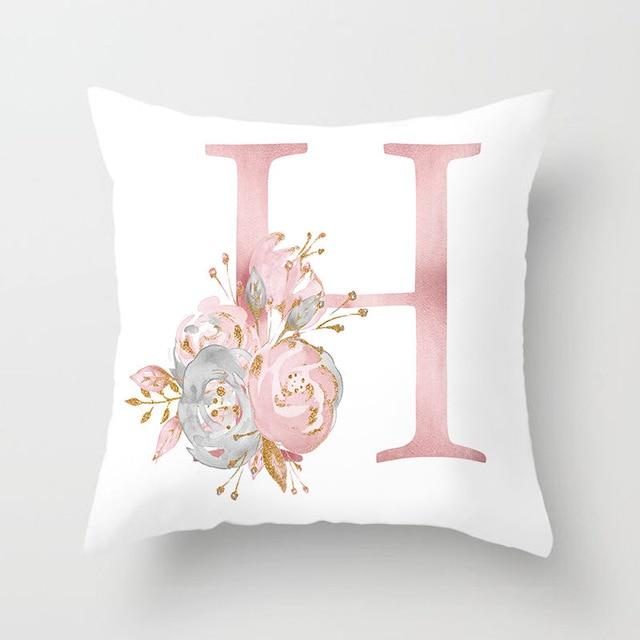 Pink Letter Decorative Pillow Cases