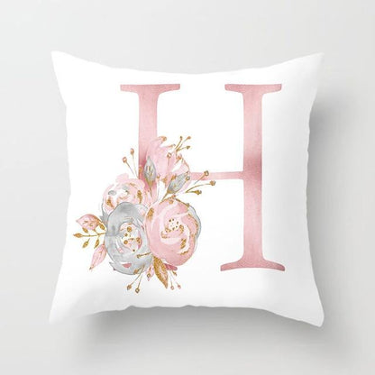 Pink Letter Decorative Pillow Cases