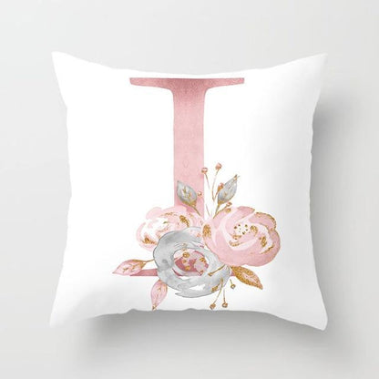 Pink Letter Decorative Pillow Cases