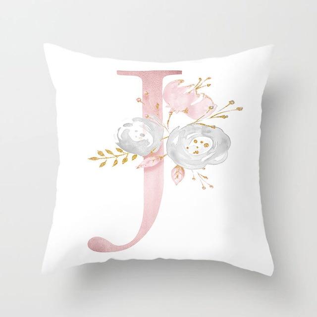 Pink Letter Decorative Pillow Cases