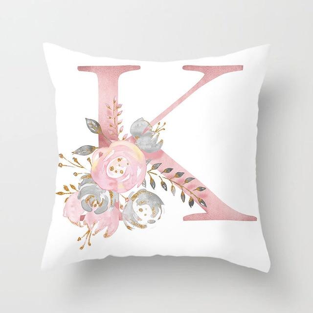 Pink Letter Decorative Pillow Cases