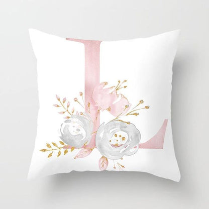 Pink Letter Decorative Pillow Cases