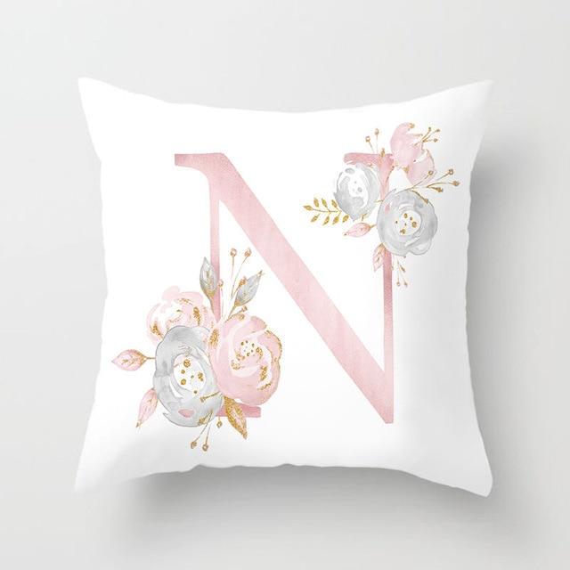 Pink Letter Decorative Pillow Cases