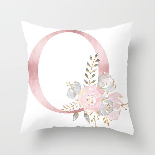 Pink Letter Decorative Pillow Cases