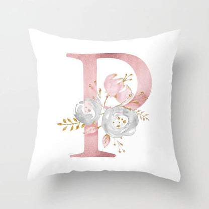 Pink Letter Decorative Pillow Cases