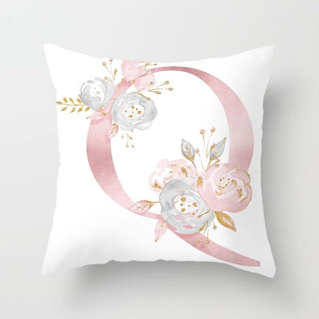 Pink Letter Decorative Pillow Cases