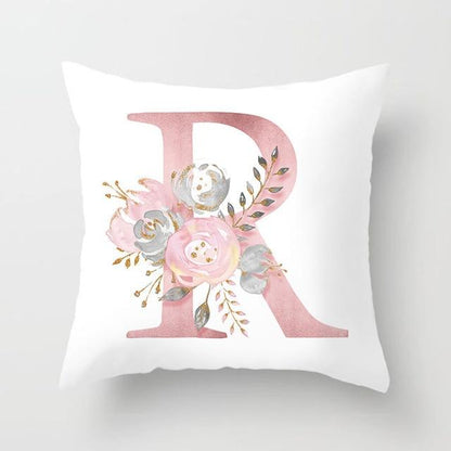 Pink Letter Decorative Pillow Cases