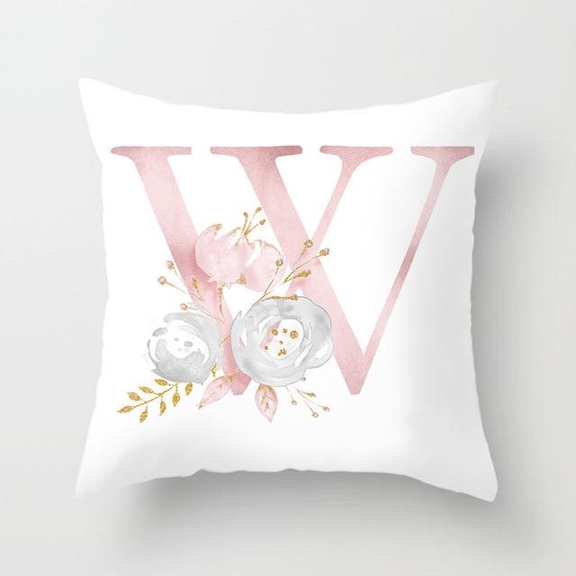 Pink Letter Decorative Pillow Cases