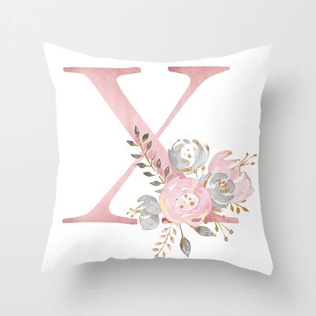 Pink Letter Decorative Pillow Cases