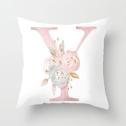 Pink Letter Decorative Pillow Cases