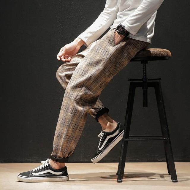 Men Plaid Pants