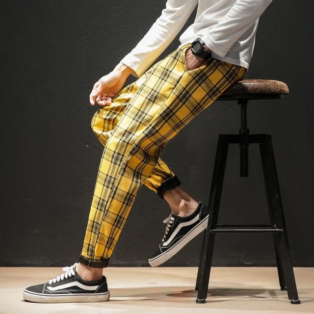 Men Plaid Pants