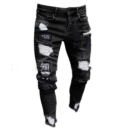 Men's Stretchy Ripped Jeans