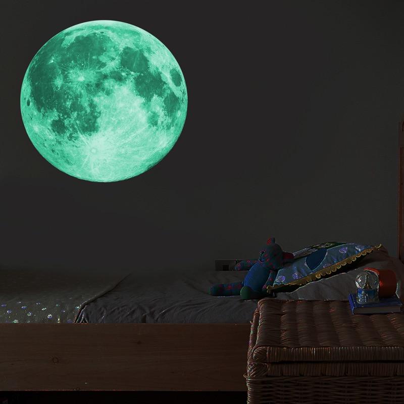 30cm Luminous Moon 3D Glow Wall Sticker