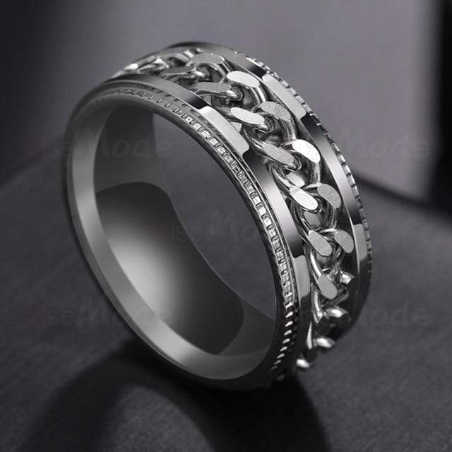 Stainless Steel Rotatable Mens Ring