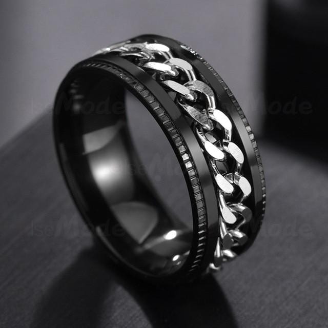 Stainless Steel Rotatable Mens Ring